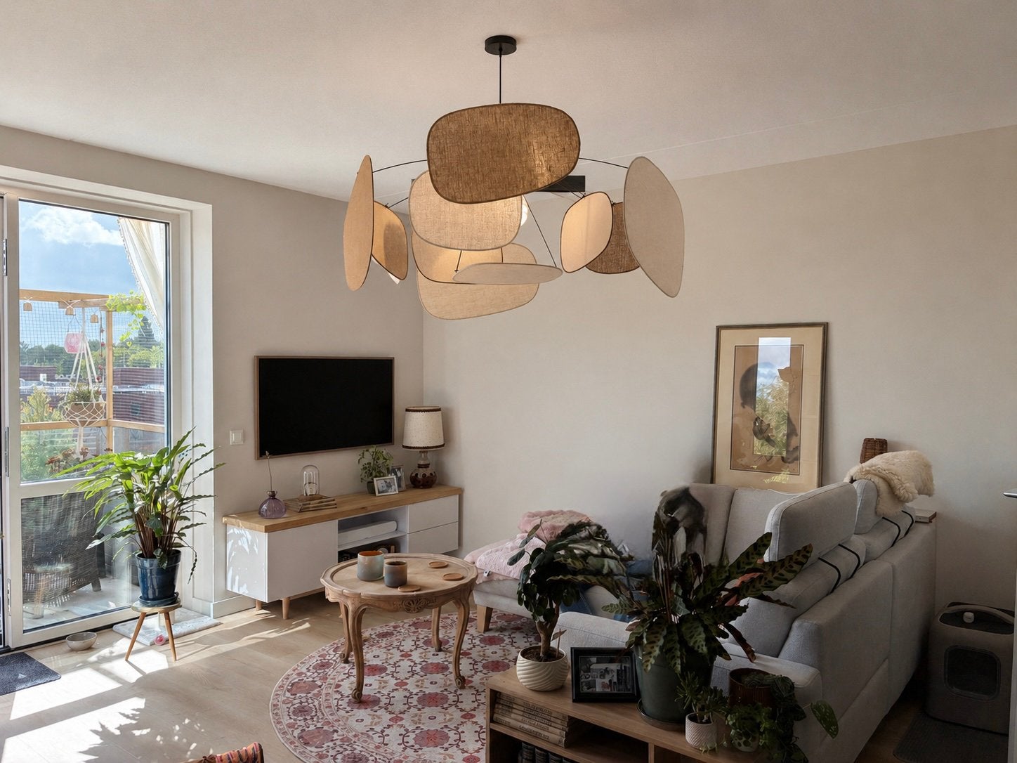 Market Set Hanglamp Screen 70's - Linnen & Metaal, Ophalen, Nieuw, Metaal, Overige fittingen