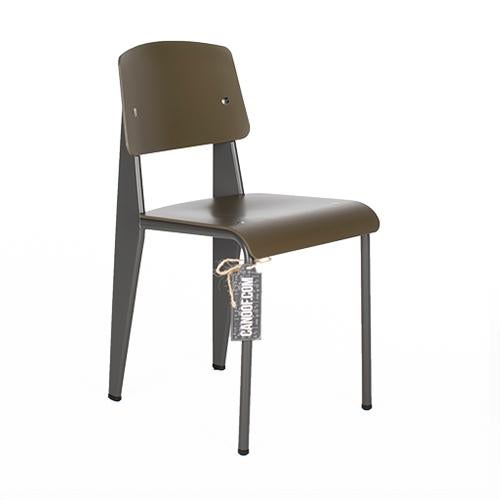 Vitra stoel SP chair by Jean Prouvé  4x  Olive groen 2x geel, Huis en Inrichting, Stoelen, Ophalen, Overige kleuren, Zo goed als nieuw