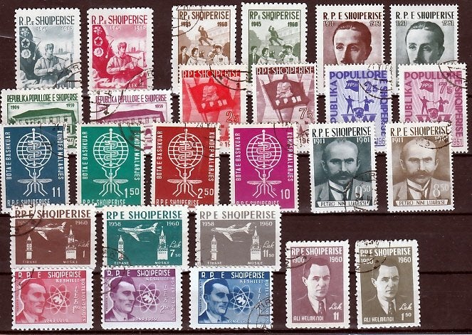 Albanie kleine verzameling jaren 60,70 cto gestempeld, Verzenden, Overige landen, Gestempeld