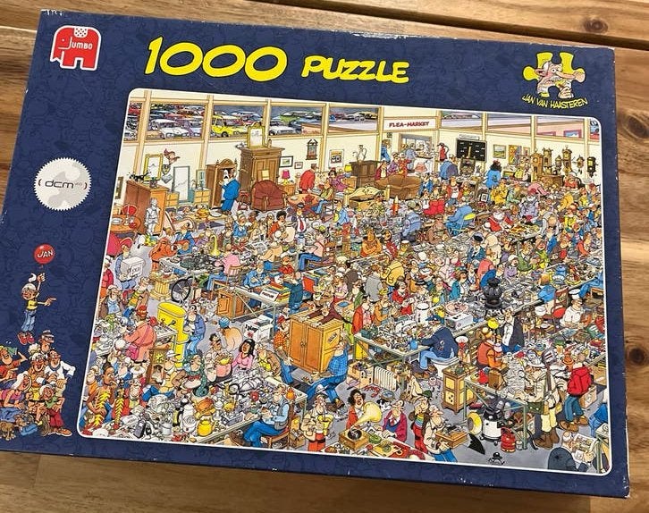 Jan van Haasteren Legpuzzel - The Antique Show 1000 stukjes, Ophalen of Verzenden, 500 t/m 1500 stukjes, Zo goed als nieuw, Legpuzzel