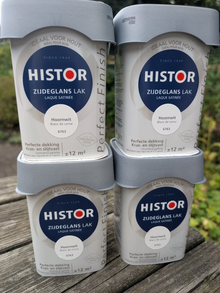 Histor zijdeglans en Fitex snelgrond, Ophalen of Verzenden, Nieuw, Wit, Verf