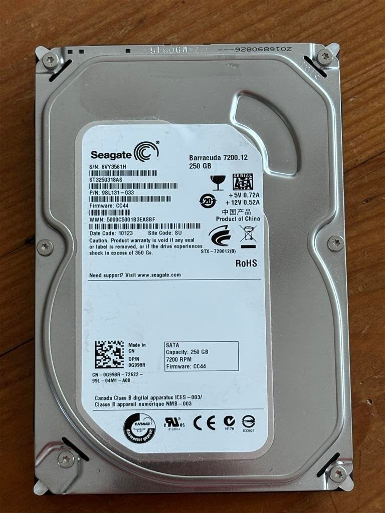 Seagate Barracuda 7200.12 250GB HDD SATA Harddisk 3.5 inch, Computers en Software, Intern, Gebruikt, 250 GB, Ophalen of Verzenden