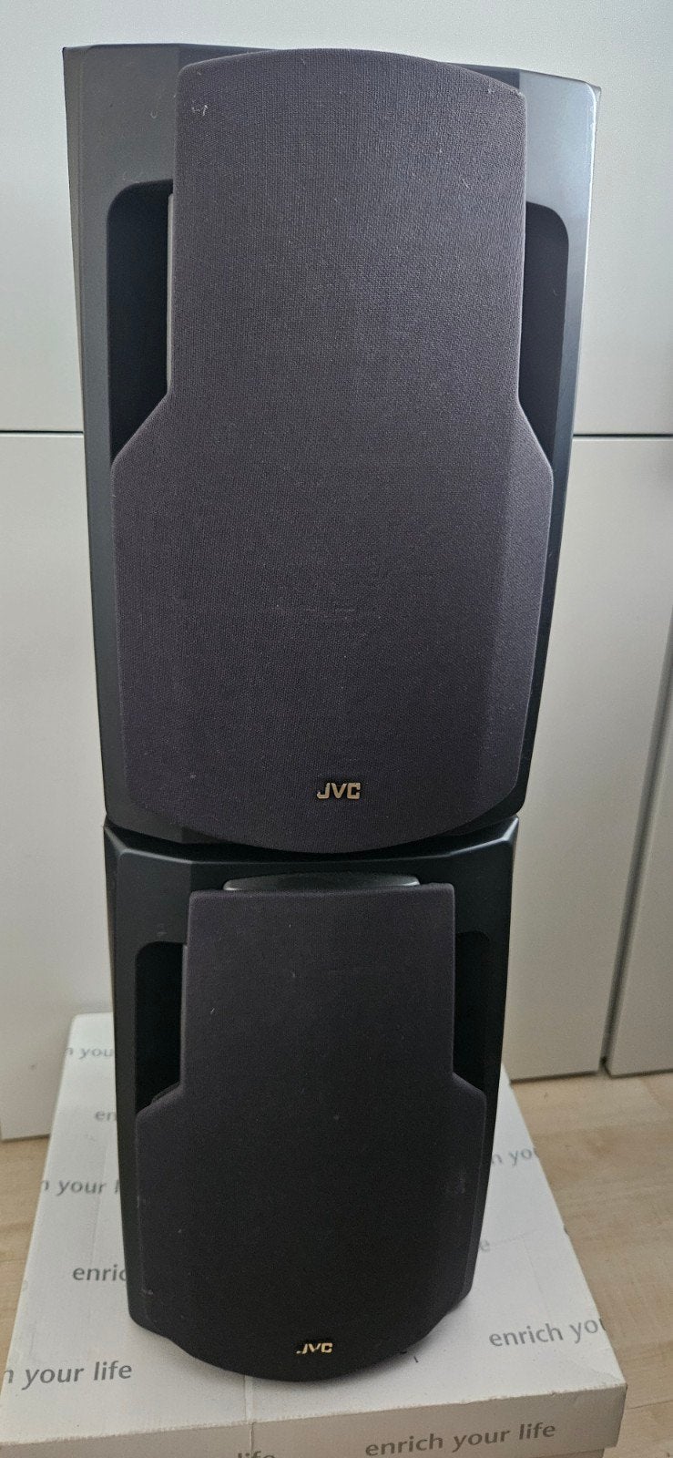 JVC SP-D701 Speaker Systeem - 80 Watt, 6 Ohm, Stereo speakers, Gebruikt, JVC, Ophalen of Verzenden