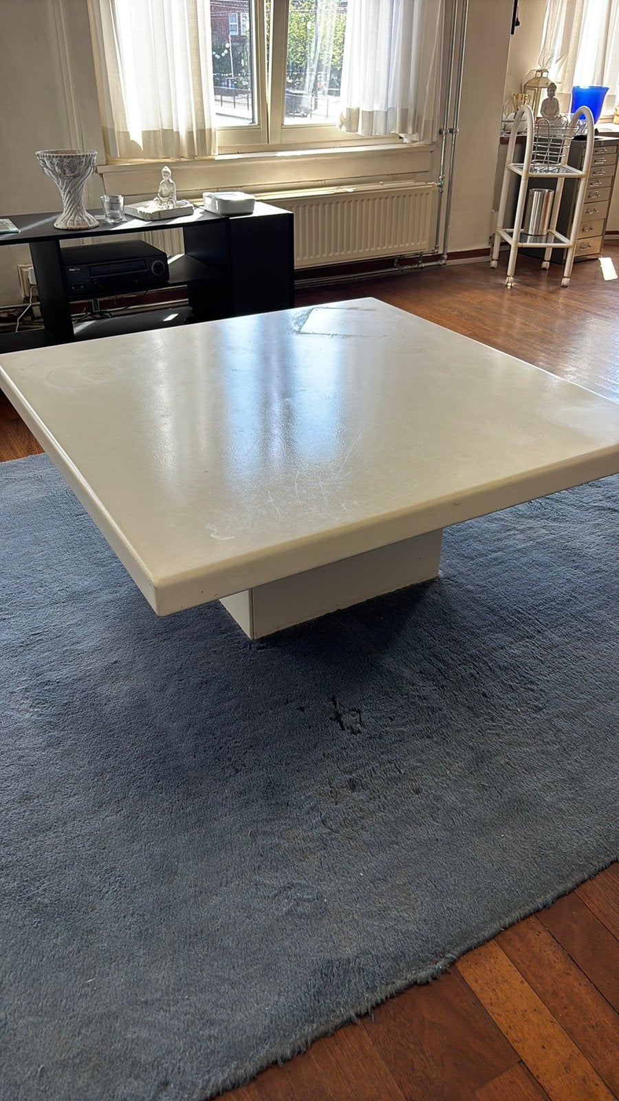 GRATIS!! Grote salon tafel wit, Ophalen, Gebruikt, 50 tot 100 cm, 50 tot 100 cm