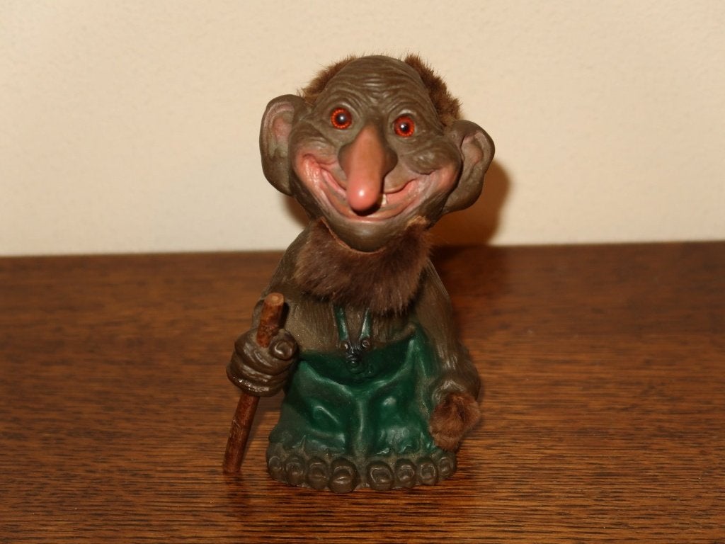 vintage Heinze & Co 1967 bobblehead troll, wiebelhoofd trol, Verzenden, Gebruikt