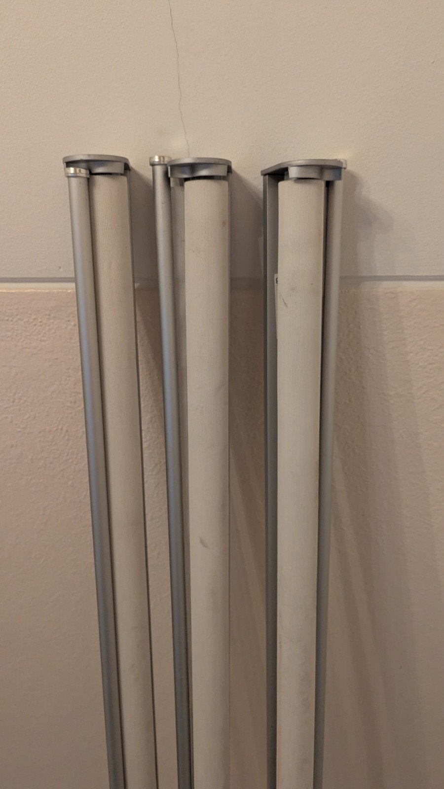 3x IKEA DRAG lichtdoorlatend rolgordijn – 143 cm breed – alu, Ophalen, Gebruikt