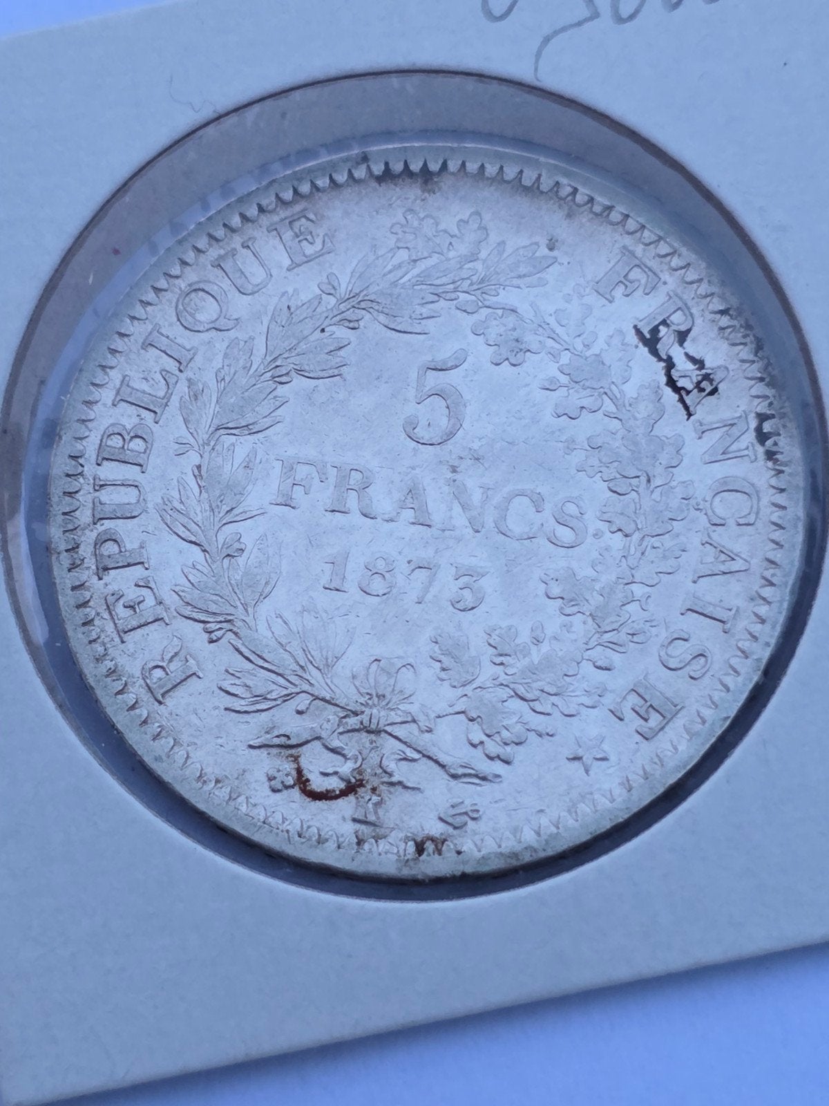 5 francs 1873 Frankrijk, Verzenden, Frankrijk, Losse munt, Zilver