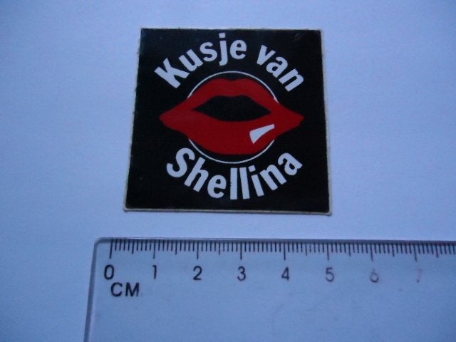 sticker oud Kusje SHELLINA Shell brommer bromfiets retro, Verzenden, Zo goed als nieuw, Bedrijf of Vereniging