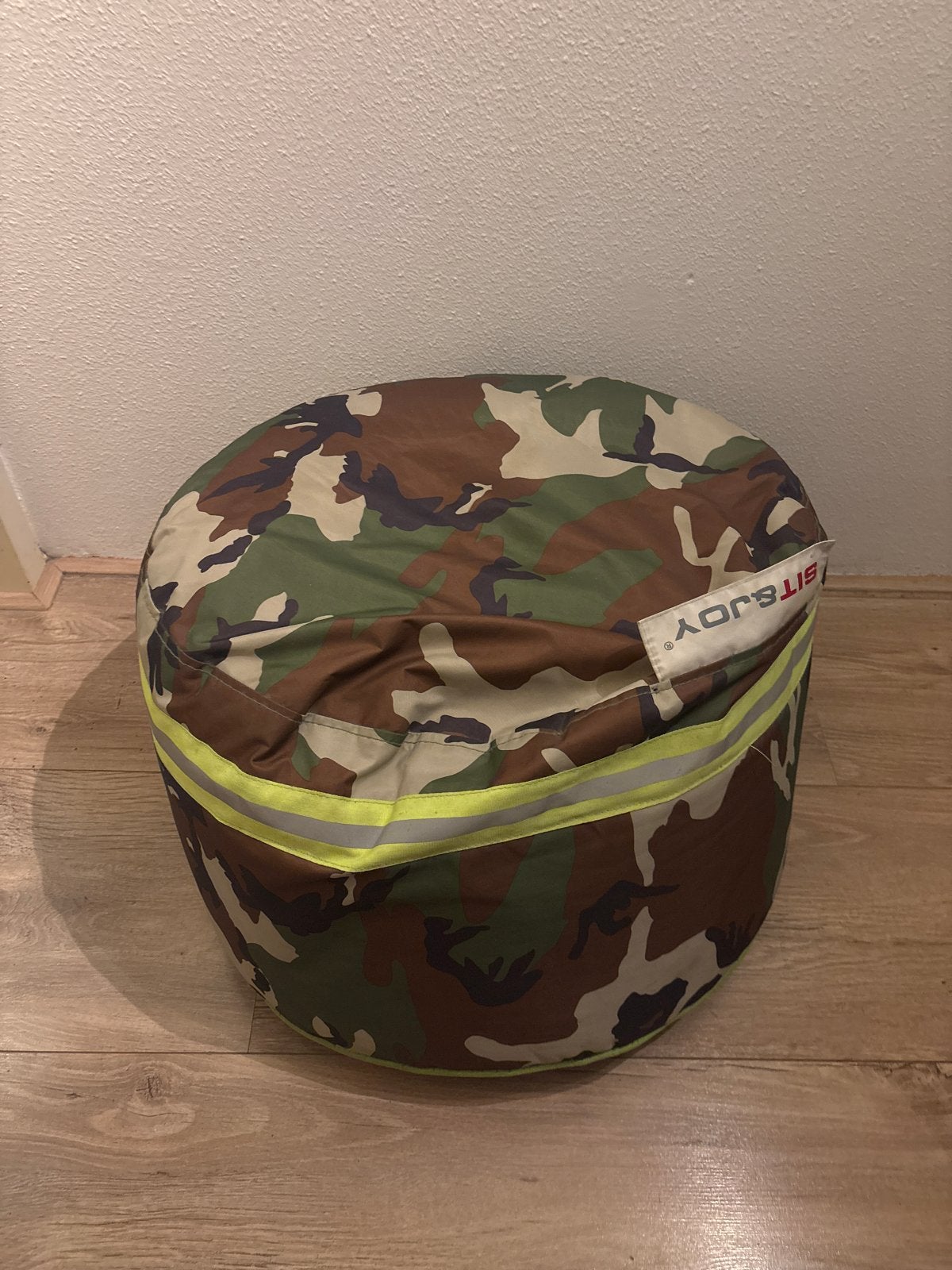 Sits & Joy Zitzak Camouflage met Neon Gele Band, Ophalen, Gebruikt, Meerkleurig, Zitzak