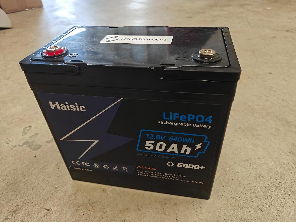 60x Accu, ZGAN, Haisic, 12,8V, 50Ah, LFP, LiFePo4, 640 Wh, Ophalen, Zo goed als nieuw