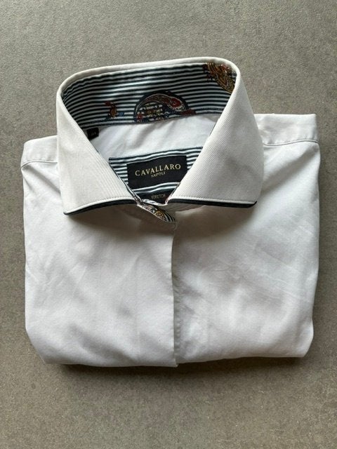 Dames blouse Cavallaro effen wit maat 38, Ophalen of Verzenden, Zo goed als nieuw, Maat 38/40 (M), Wit