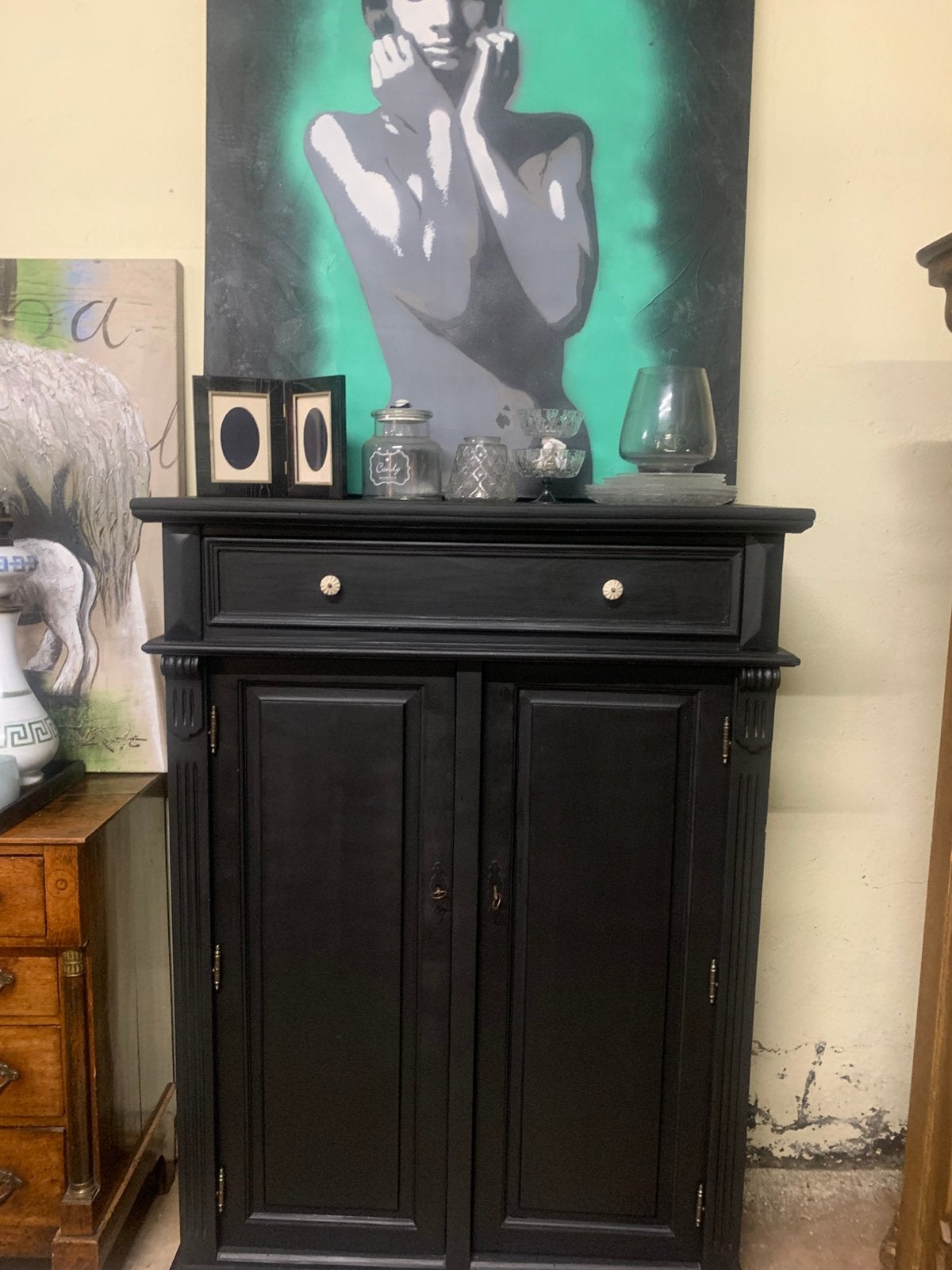 Brocante kast, Antiek en Kunst, Curiosa en Brocante, Ophalen of Verzenden