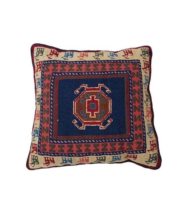 Vintage Kelim Kussen 50x50cm - Uniek Sumak Design, Ophalen of Verzenden, Nieuw, Rood, Vierkant
