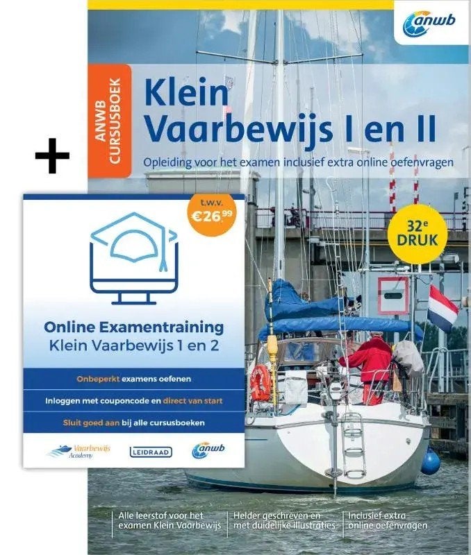 Klein Vaarbewijs I en II + Online Examentraining, Ophalen of Verzenden, Nieuw, Overige niveaus, ANWB