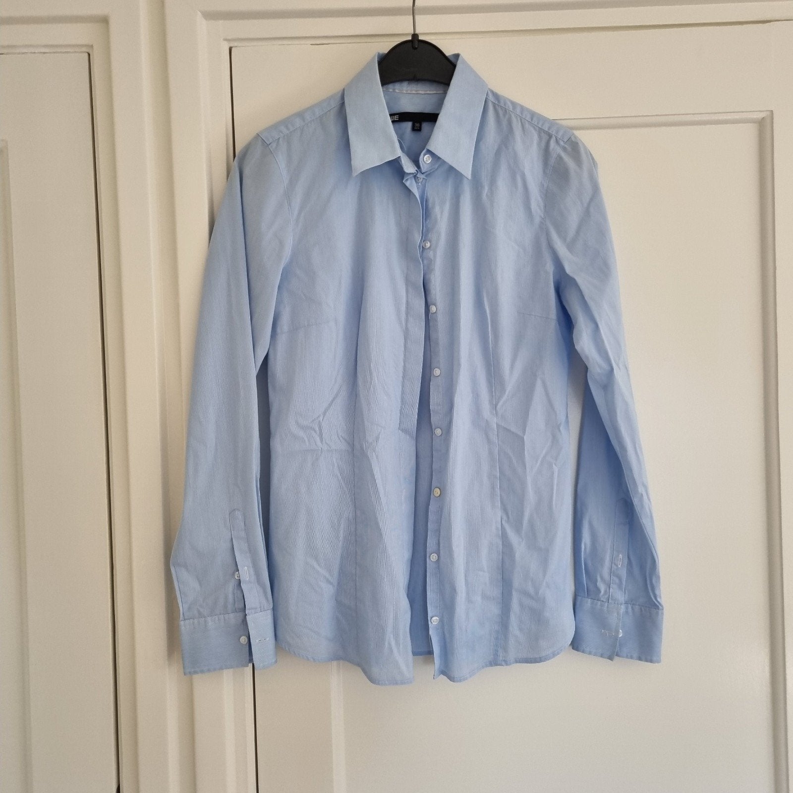 Lichtblauw blouse met klein streepje maat 36 van we, Blauw, WE, Ophalen of Verzenden, Zo goed als nieuw