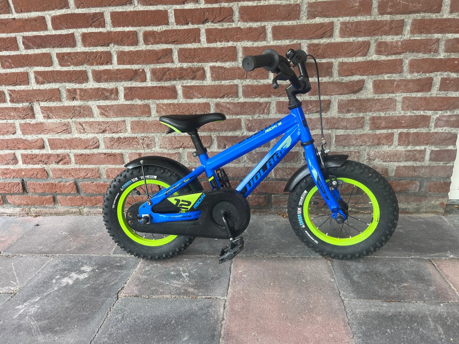 Blauwe kinderfiets Volare Rocky 12 inch - Gebruikt, Fietsen en Brommers, Ophalen, Gebruikt, Velgrem, Minder dan 16 inch