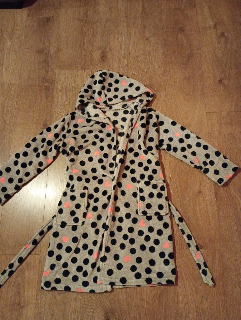 Mooie grijze badjas mt 146)152, Meisje, Sport- of Zwemkleding, Ophalen of Verzenden, Zo goed als nieuw