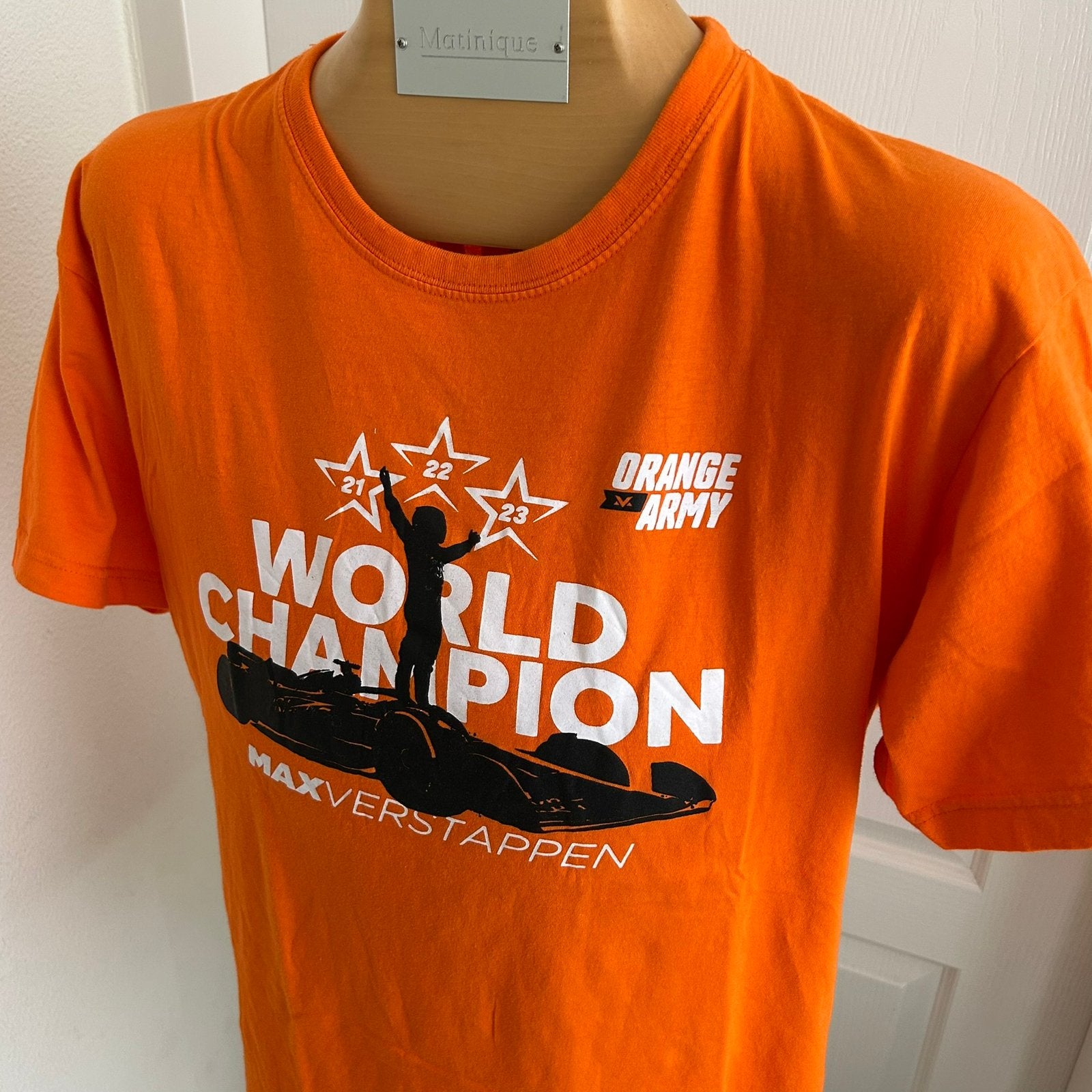 Max Verstappen World Champion T-shirt Oranje Maat M WK AKTIE, Ophalen of Verzenden, Zo goed als nieuw, Maat 48/50 (M), Oranje