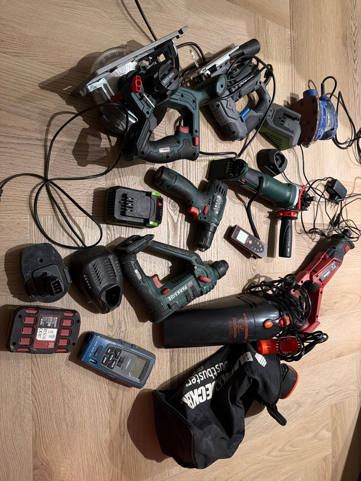 Grote partij elektrisch gereedschap, diverse merken, Ophalen, Gebruikt, Accuboormachine, Parkside