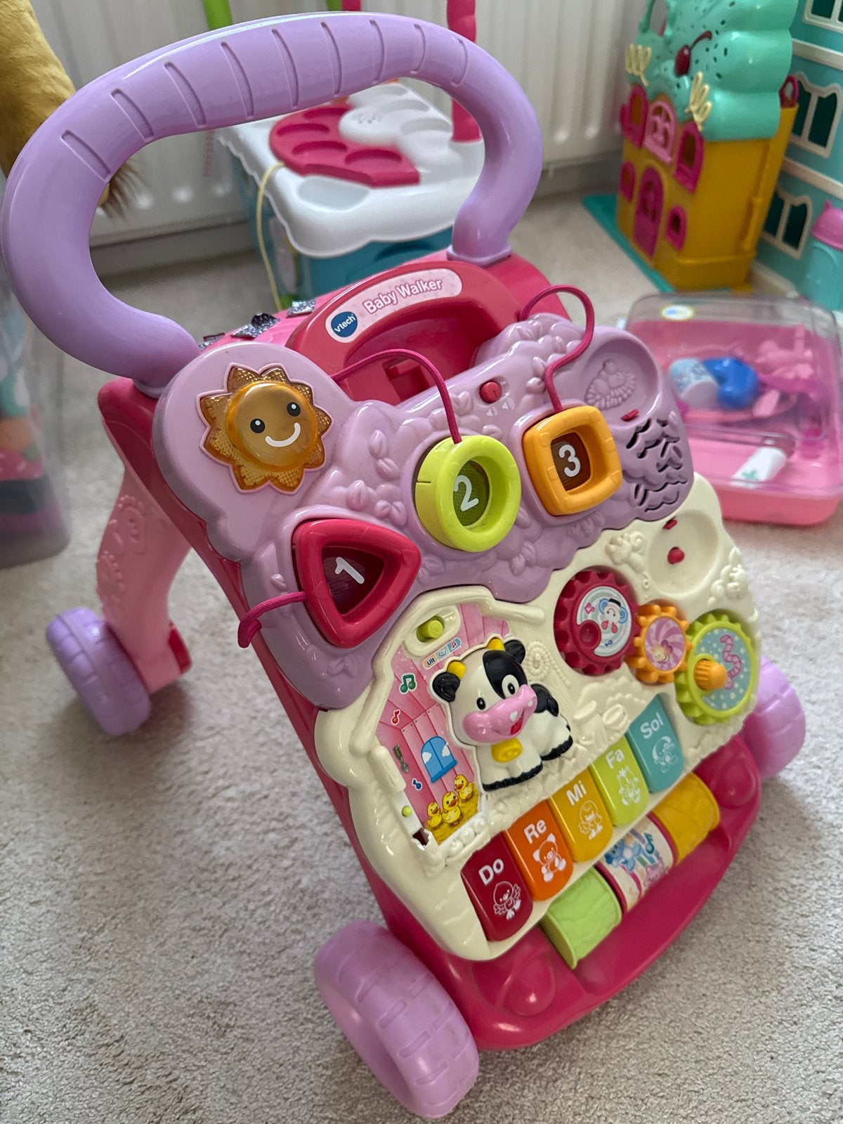 VTech Baby Walker - Roze loopwagen met activiteitenpaneel, Ophalen, Gebruikt, Overige typen, Met licht