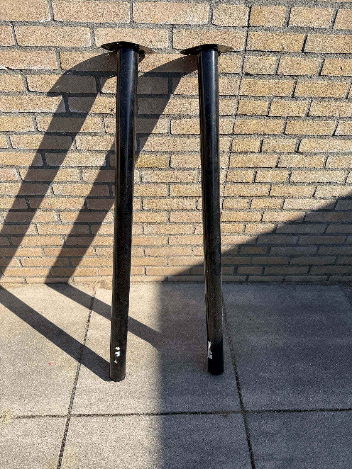 Zwarte metalen tafelpoot, 110 cm lang 6cm dik, Tafelpoot, Minder dan 50 cm, Gebruikt, 100 tot 150 cm