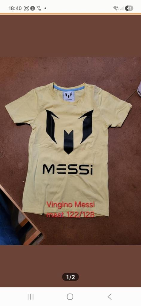 Vingino Messi geel T-shirt maat 122/128 €5, Ophalen of Verzenden, Jongen, Shirt of Longsleeve