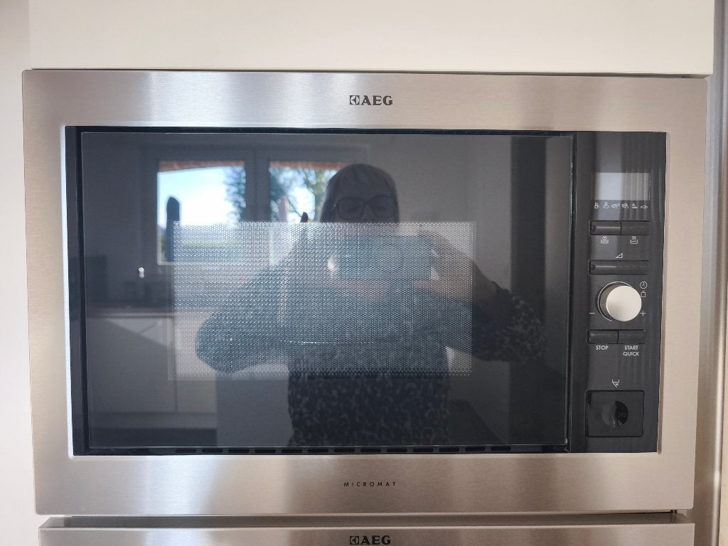 AEG Inbouw magnetron - RVS, Ophalen, Gebruikt, Hete lucht, 60 cm of meer