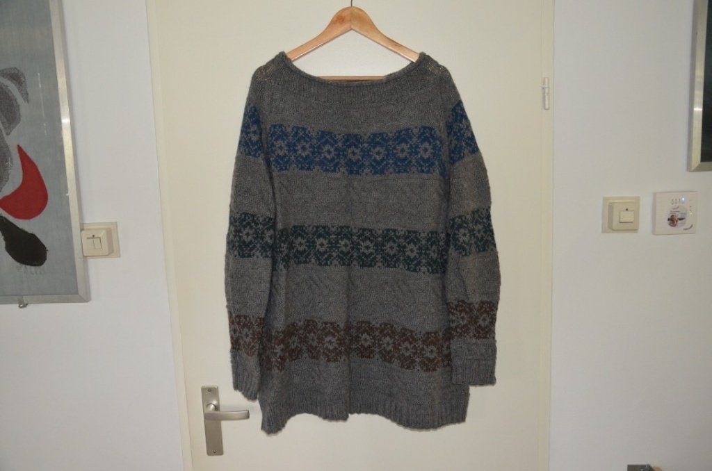 zgan handgebreide wollen trui met ijslandse motieven mt XXL, Maat 46/48 (XL) of groter, Ophalen of Verzenden, Zo goed als nieuw