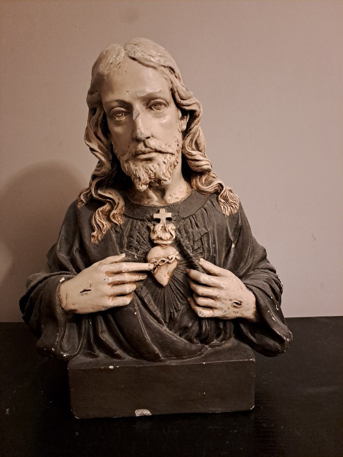 Vintage Heilig Hart Jezus beeld - Buste, Ophalen