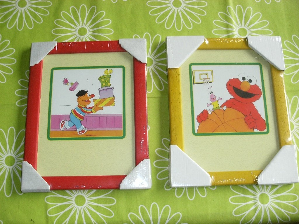 Nieuw in seal: Twee lijsten van sesamstraat (21x28cm), Ophalen of Verzenden, Nieuw, Wanddecoratie