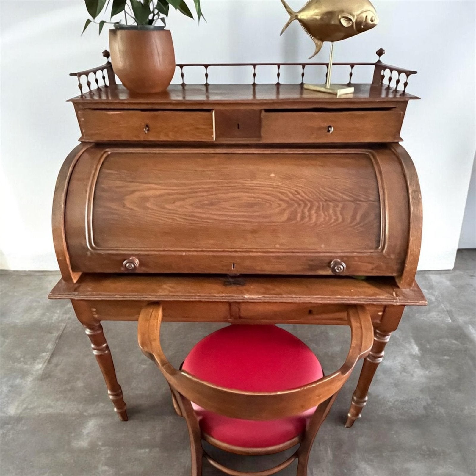 Antieke rolluik bureau, Ophalen, Gebruikt, Antiek
