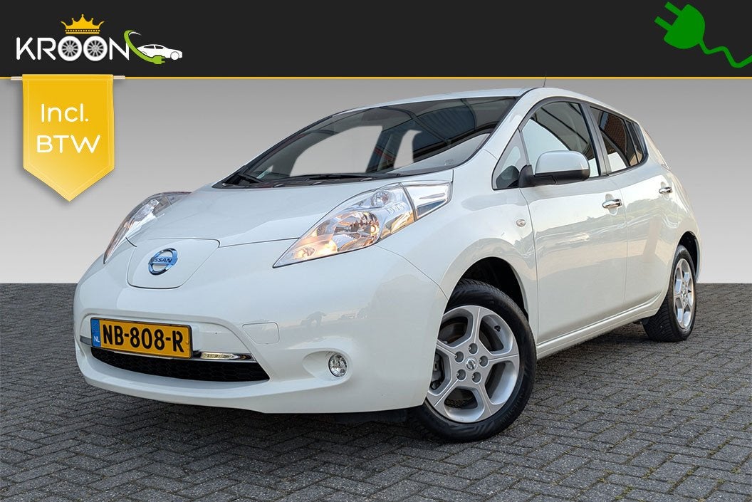 Nissan Leaf Acenta 30kWh SOH 71% Comfort Pack (bj 2017), Auto's, Nissan, Gebruikt, Wit, Origineel Nederlands, Grijs