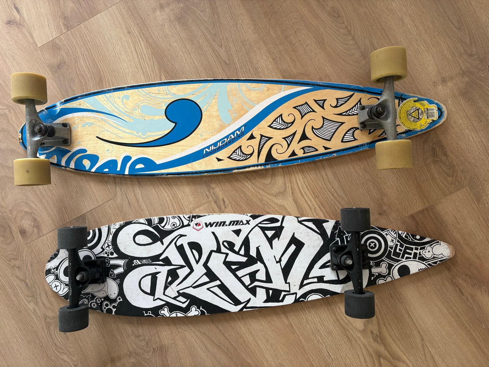 Set van 2 Longboards - Nudam en Win.Max, Ophalen, Gebruikt, Skateboard, Longboard