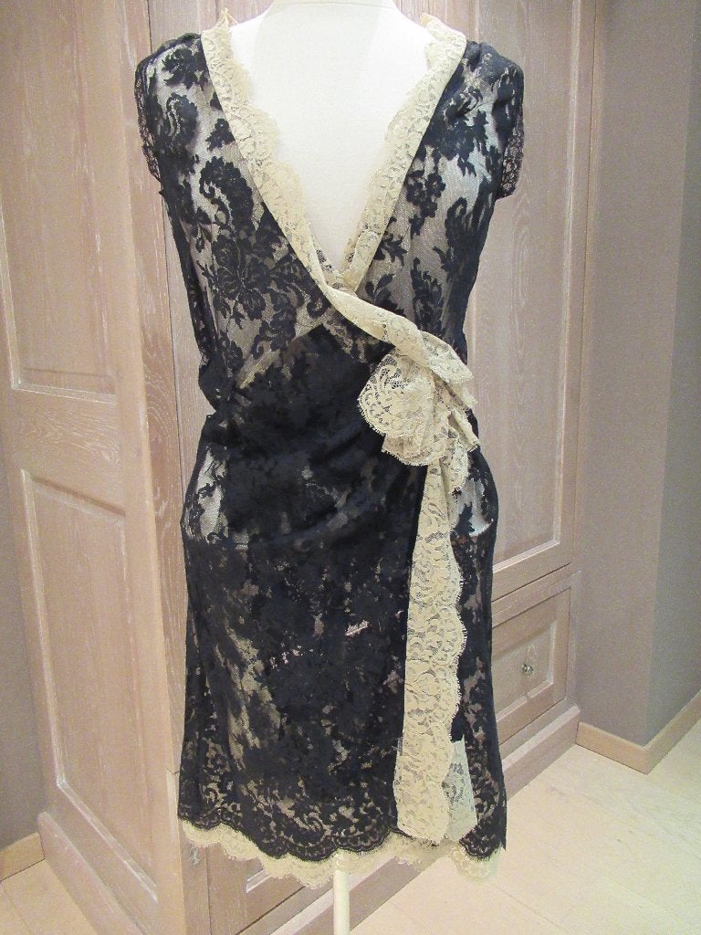Nieuwe kanten Just in Case jurk met overslagmodel, Eur 38, Maat 38/40 (M), Verzenden, Zwart, Nieuw