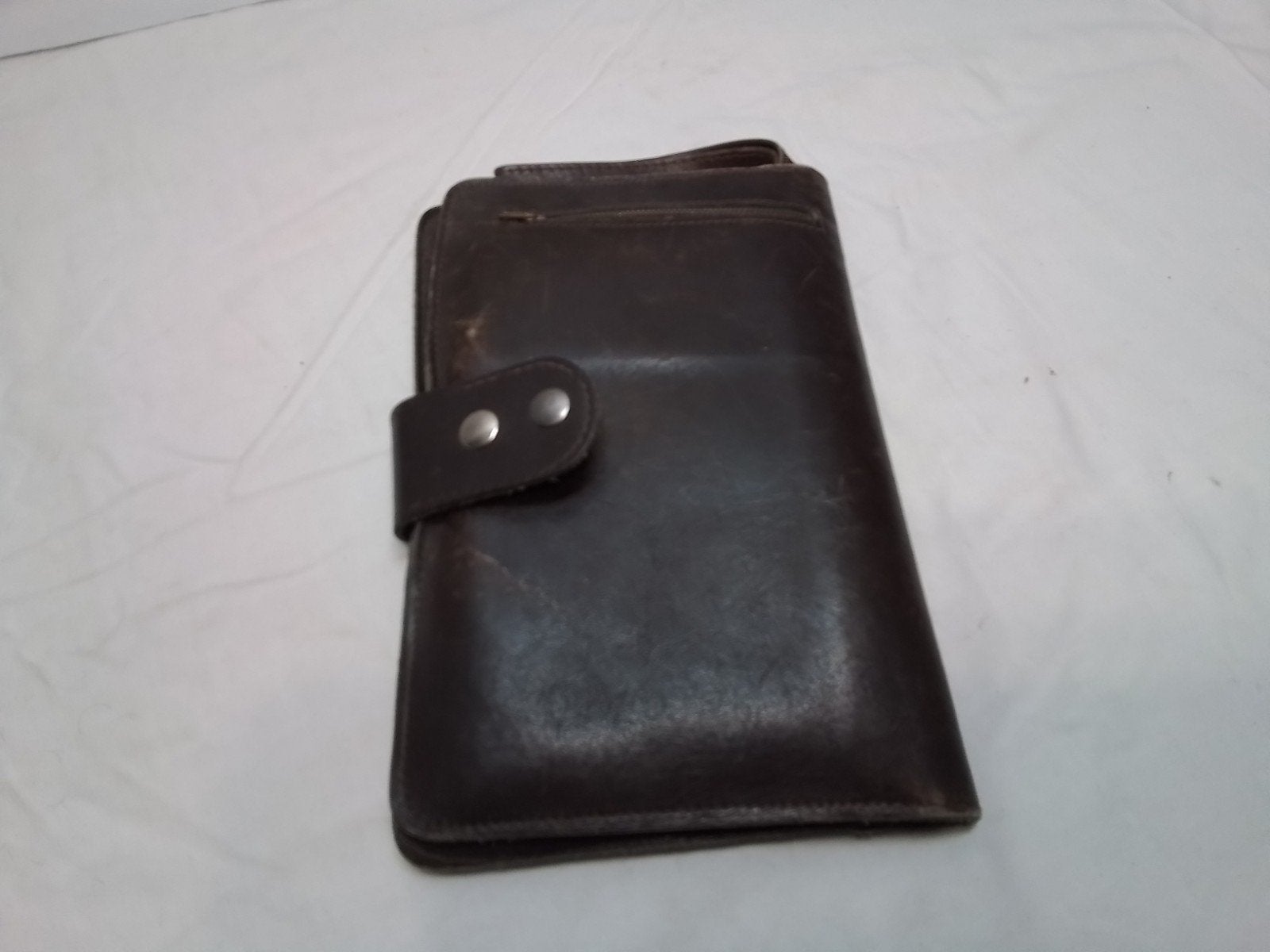 Leren etui / portemonnee / organizer - Bruin, vintage, Overige merken, Gebruikt, Bruin, Ophalen of Verzenden