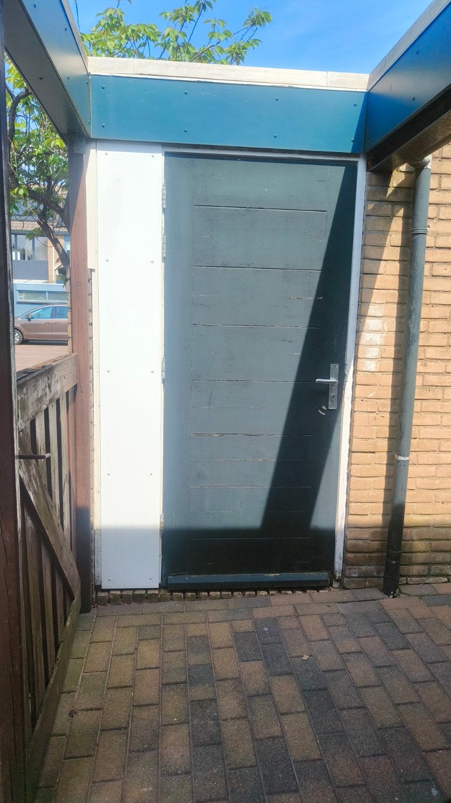 Gezocht: Schuurdeur van kunststof incl kozijn, Kunststof, Nieuw, Buitendeur, 200 tot 215 cm