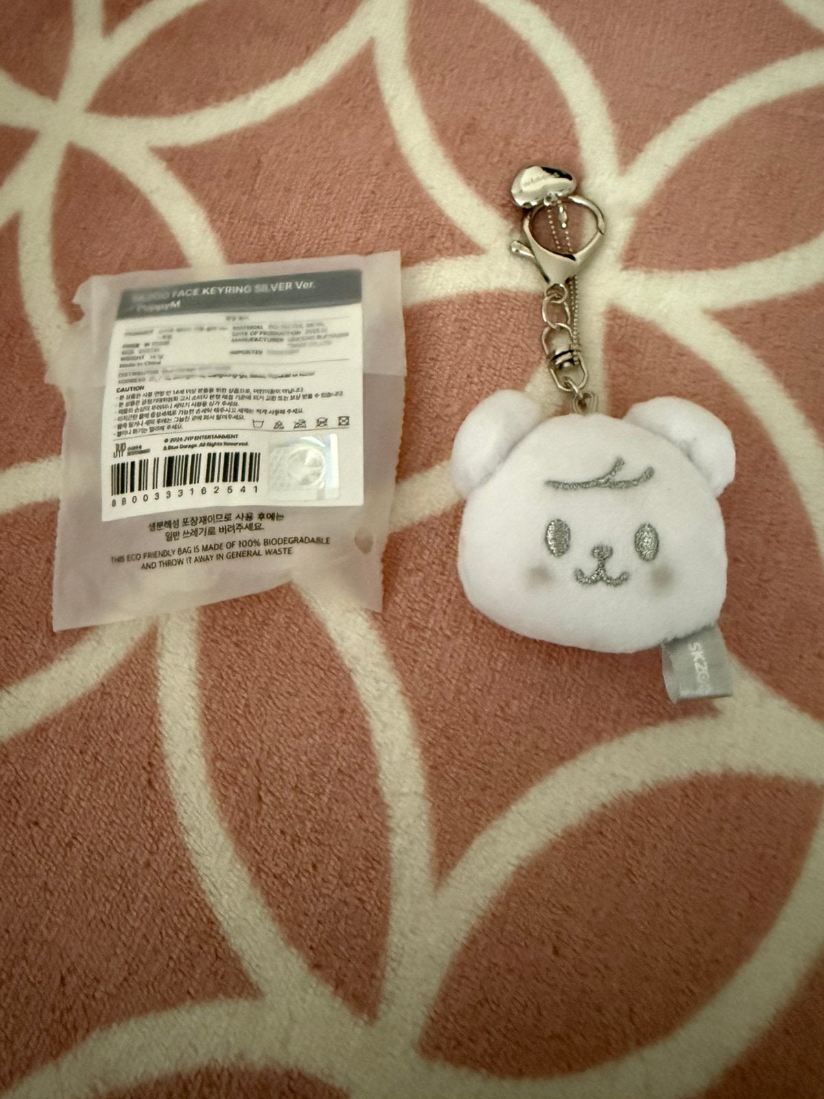 Stray Kids SKZOO CelebrATE Face Keyring Silver PuppyM, Ophalen of Verzenden, Nieuw