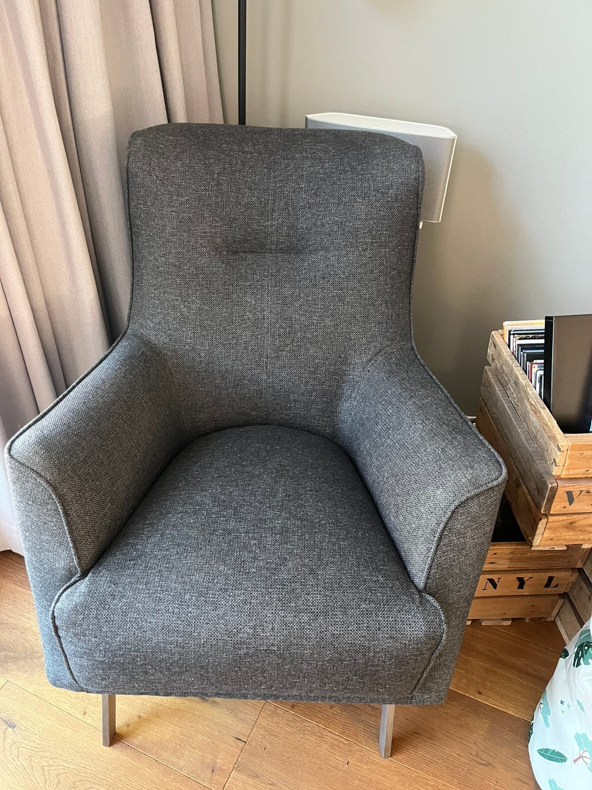 Fauteuil Henders & Hazel antraciet, Ophalen, 75 tot 100 cm, Zo goed als nieuw, 75 tot 100 cm