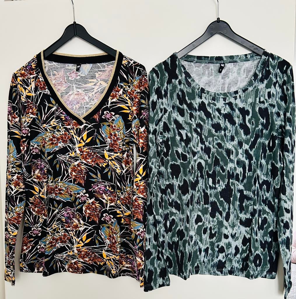 2 goede t shirts maat S 36/38 merk Hema, Kleding | Dames, T-shirts, Zwart, Ophalen of Verzenden, Zo goed als nieuw, Lange mouw
