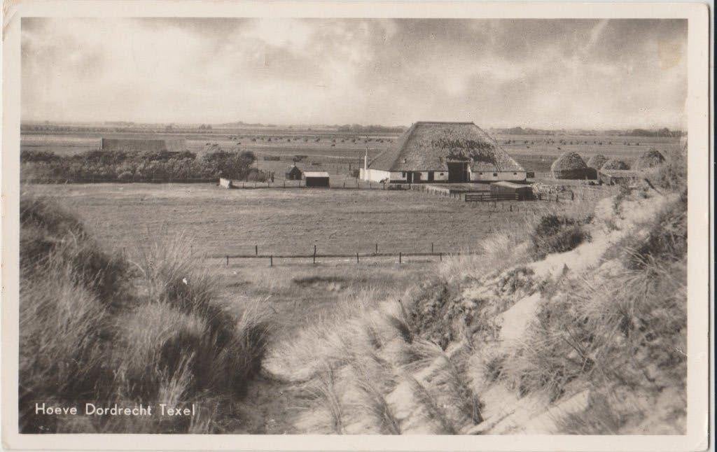 1958 texel hoeve dordrecht landschap boerderij wadden eiland, Ophalen of Verzenden, 1940 tot 1960, Gelopen, Waddeneilanden
