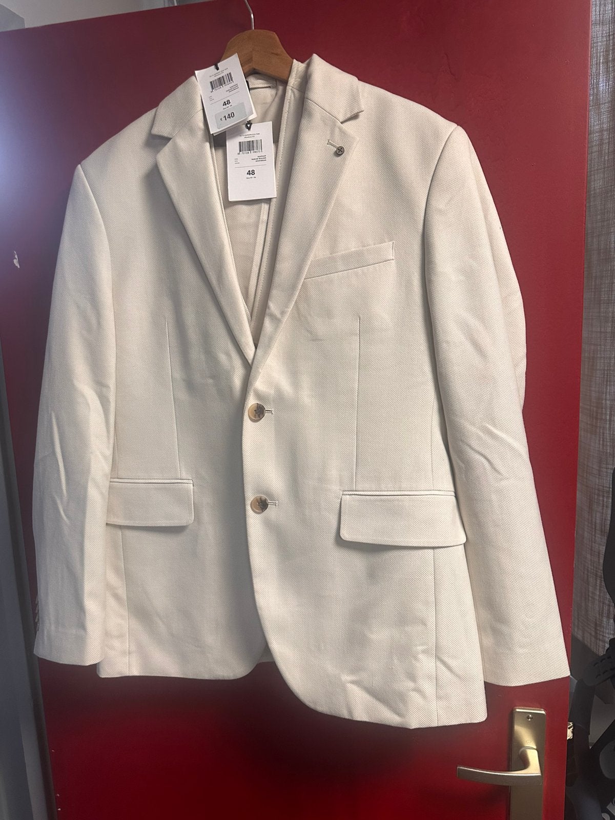 WE Fashion Driedelig Pak Maat 48 Slimfit, Ophalen, Zo goed als nieuw, Maat 48/50 (M), Blauw