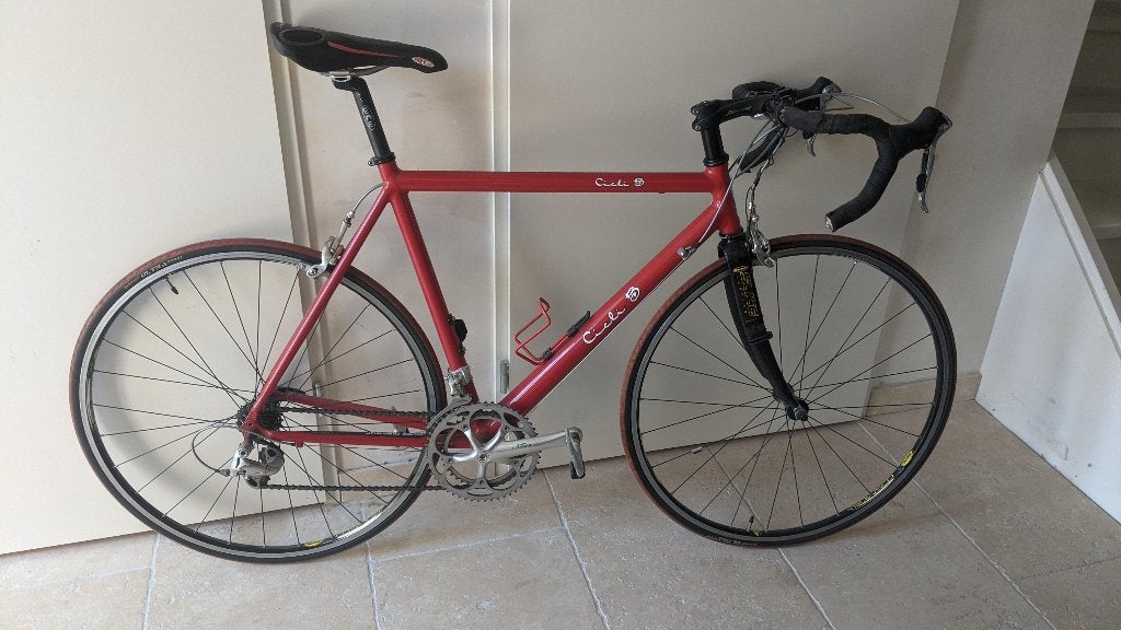 Classic racefiets carbon 57cm Alu Carbon Ferrari rood, 28 inch, Gebruikt, Aluminium, 15 tot 20 versnellingen