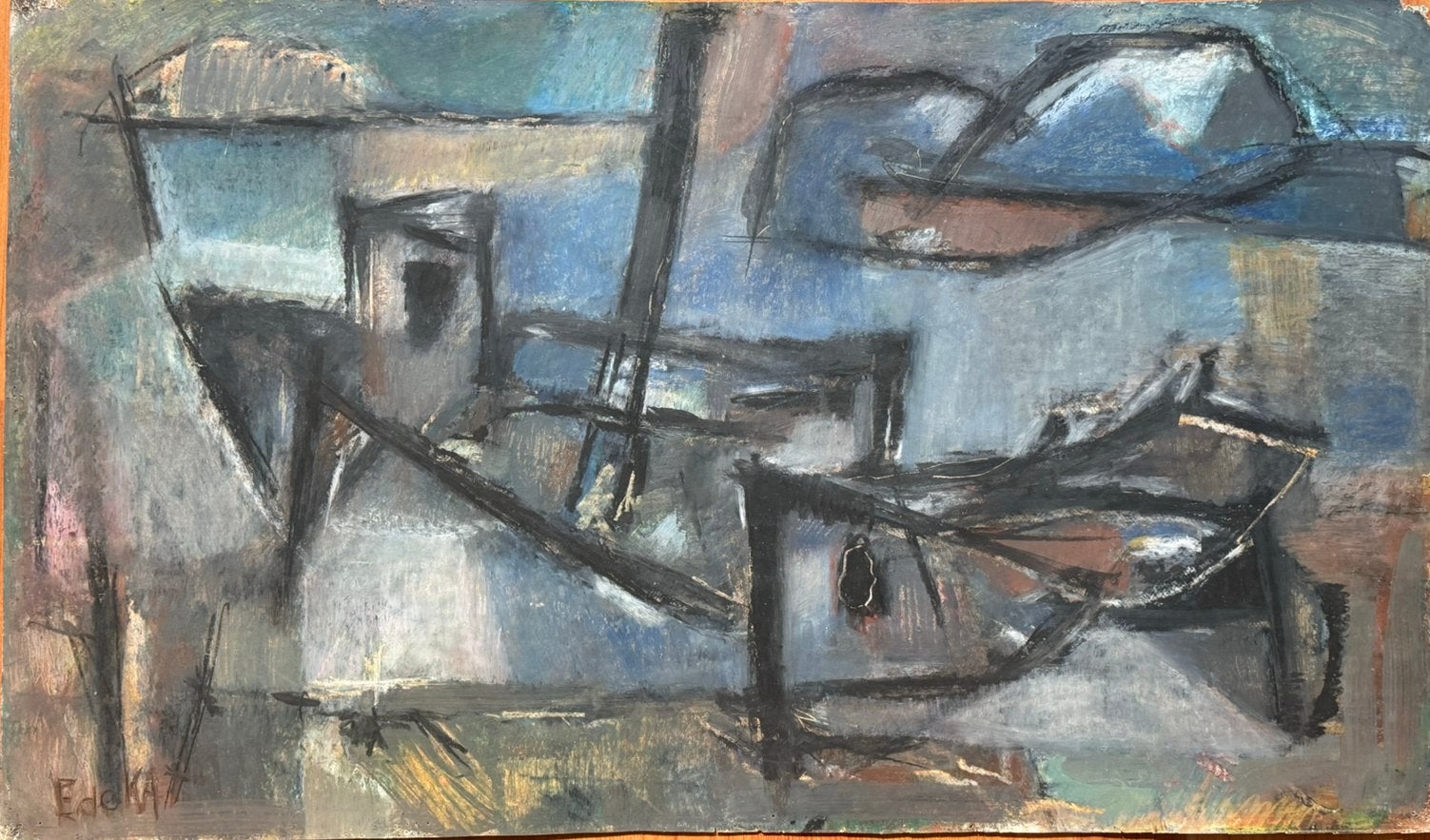 Ewout de Kat (9104-1974), Ophalen, Expressionistisch, Papier, Origineel werk