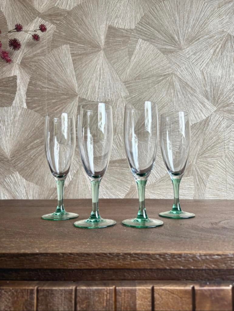 Vintage Luminarc France retro champagneglazen | set van 4, Ophalen of Verzenden