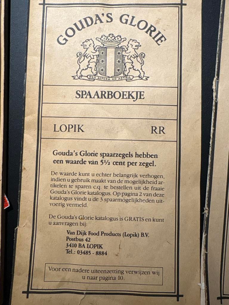 Gouda's Glorie Spaarboekjes en losse zegels, Ophalen of Verzenden, Winkel, Super of Benzinepomp, Zegels, Bonnen of Punten