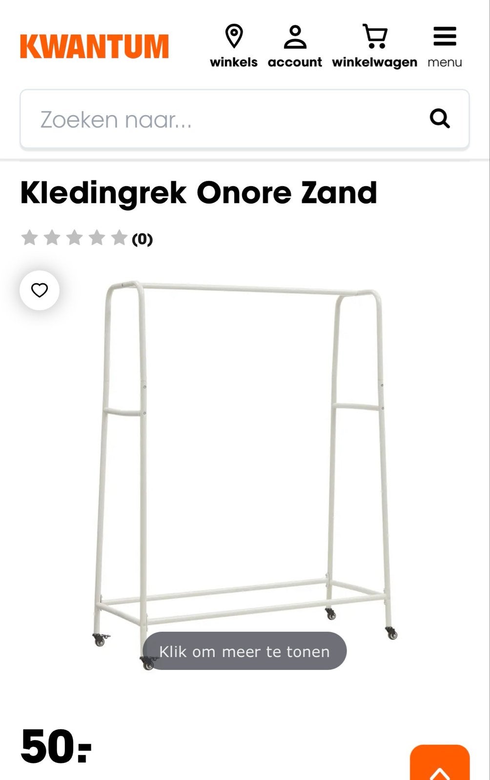 Kledingrek Kwantum Onore Zand - Zo goed als nieuw, Kleding | Dames, Kledingrekken, Ophalen, Met wielen, Zo goed als nieuw
