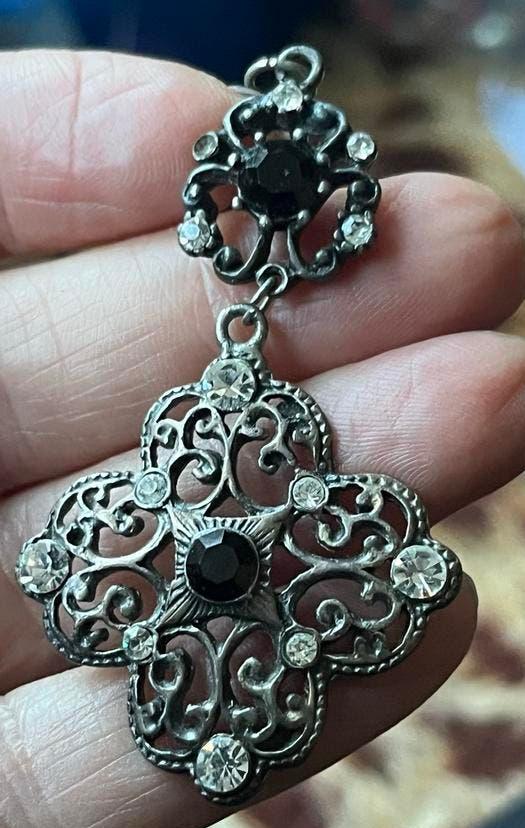 Oude Kettinghanger met Steentjes, Ophalen of Verzenden, Zilver, Overige materialen