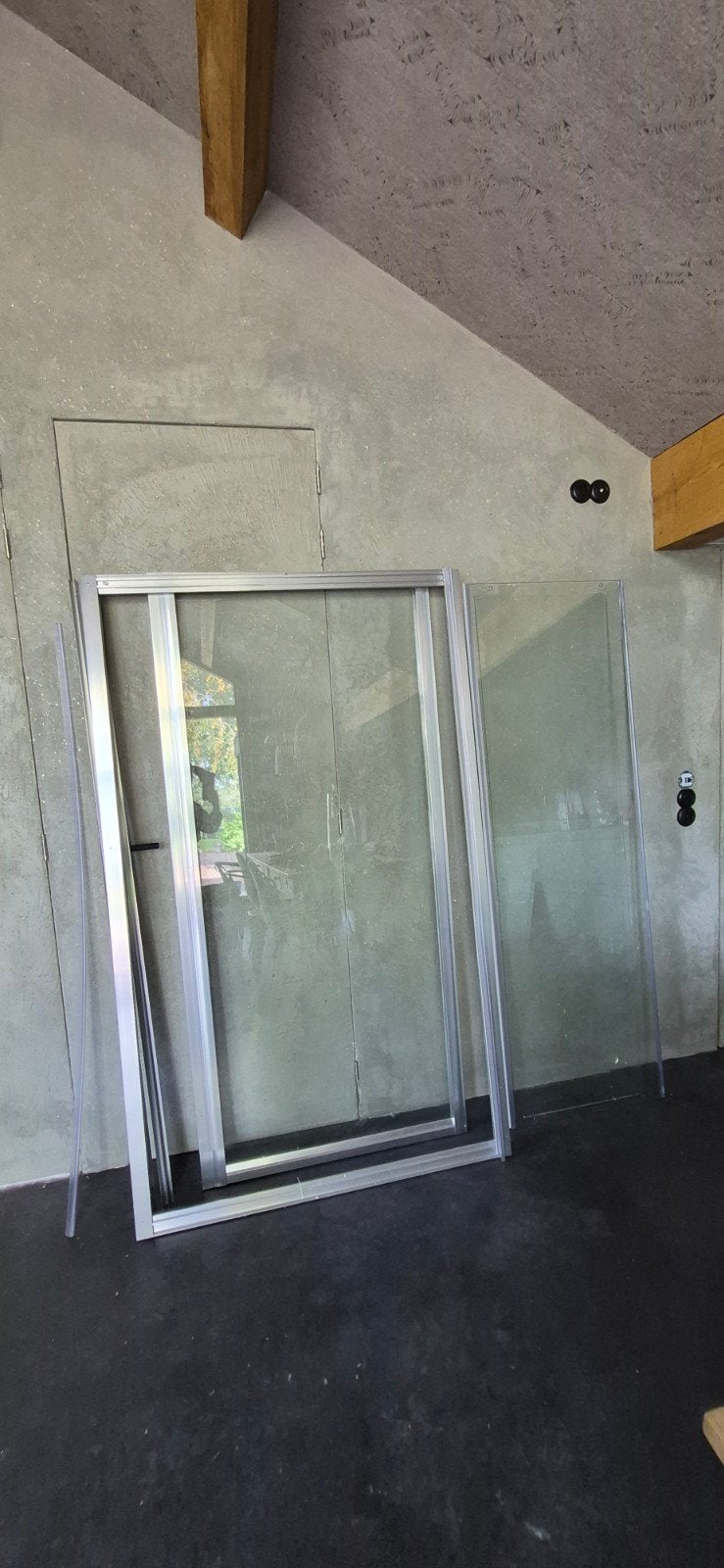 Douchecabine Dual– chroom, Ophalen, Zo goed als nieuw, 150 tot 225 cm, Inclusief glas