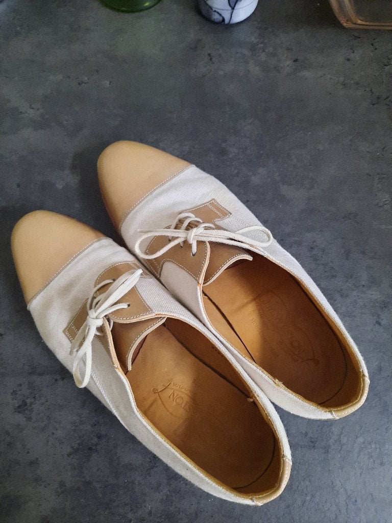 JD Weston schoenen leer en linnen, zeer goede staat, Ophalen, Zo goed als nieuw, JD Weston, Instappers