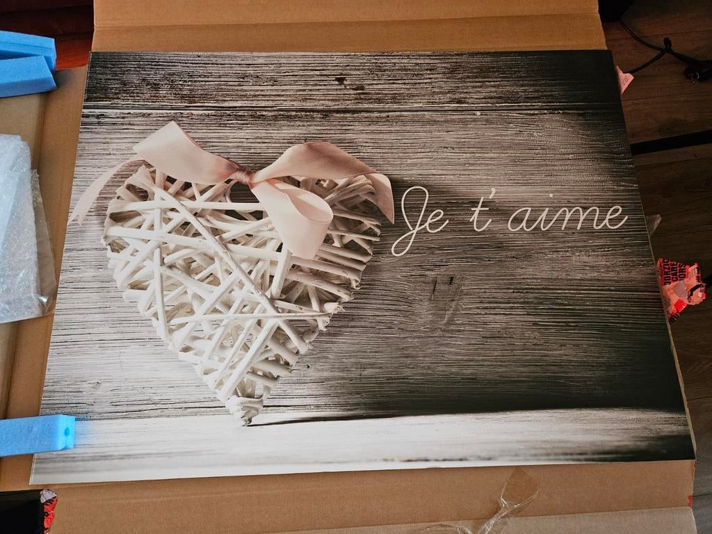 schilderij romantisch je t'aime, Antiek en Kunst, Kunst | Schilderijen | Klassiek, Ophalen of Verzenden